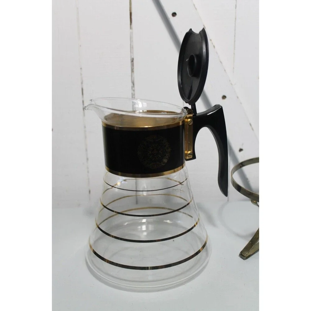DAVID DOUGLAS Flameware Glass Coffee Pot PERCOLATOR  w/ Metal Stand